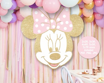 BACKDROP MINNIE MOUSE Birthday party decor, Minnie Mouse Printable wall vinyl, Minnie Mouse wall decal, Decoration Birthday Backdrop