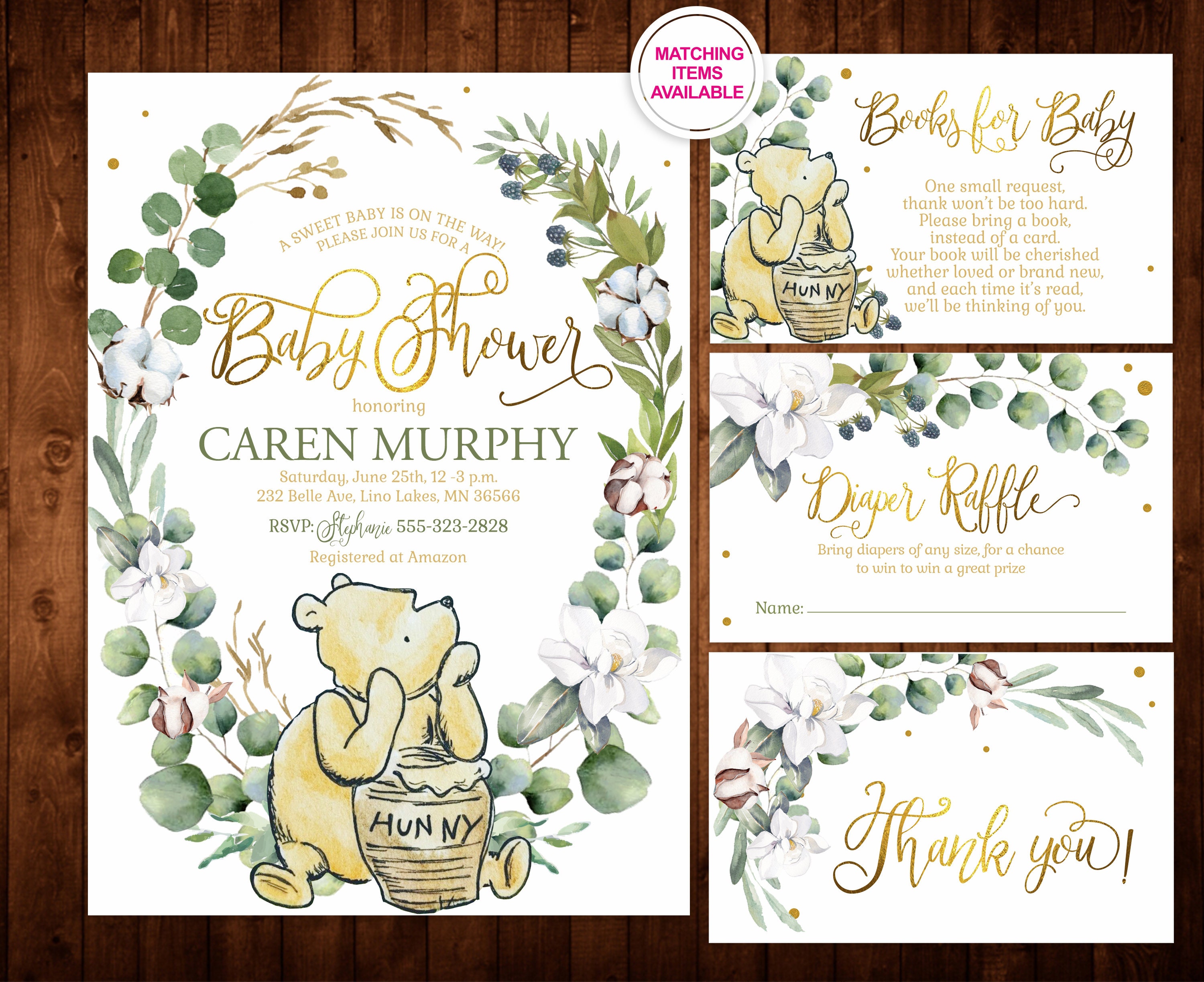 WINNIE THE POOH Baby Shower Invitation Gender Neutral Invite Etsy
