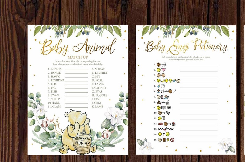 Winnie The Pooh Baby Shower Games - Would She Rather Cards & Decorations, Gift For Mommy To Be