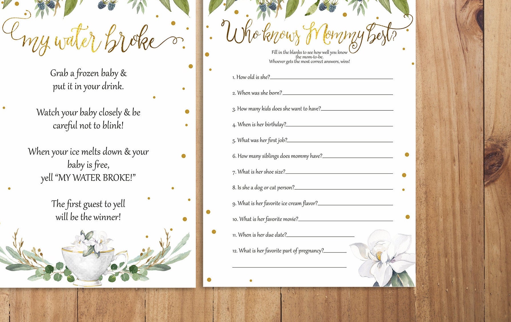 Gender Neutral Baby Shower Games Bundle | 6 Printable Games | Instant ...