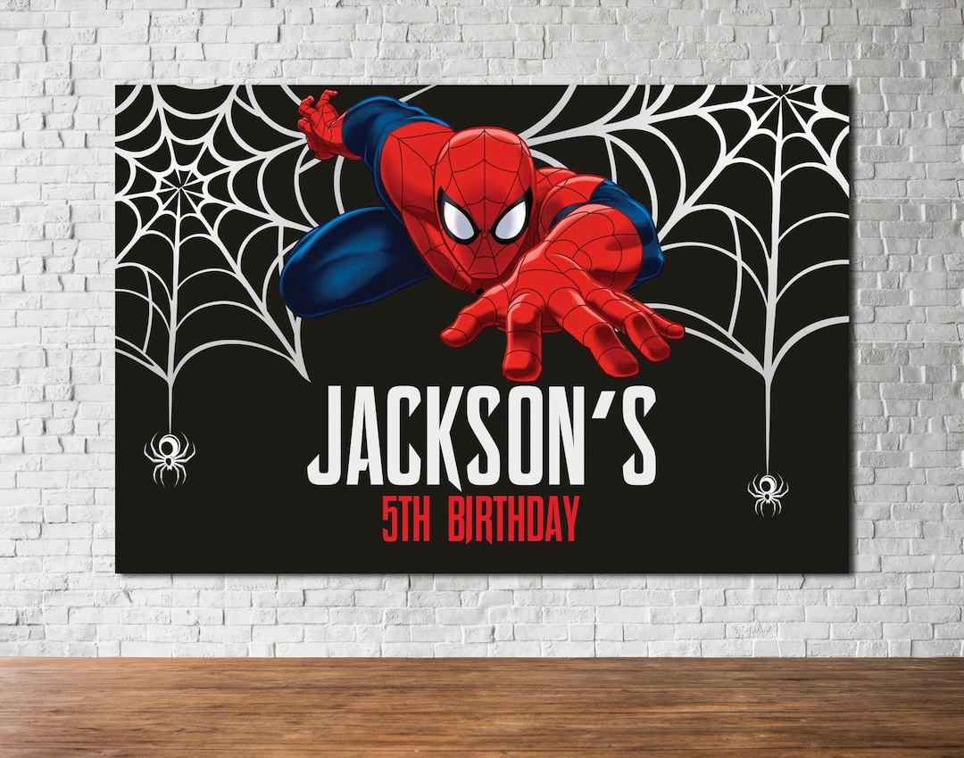 SPIDERMAN Wall Backdrop Decal SPIDERMAN Birthday Party Boy