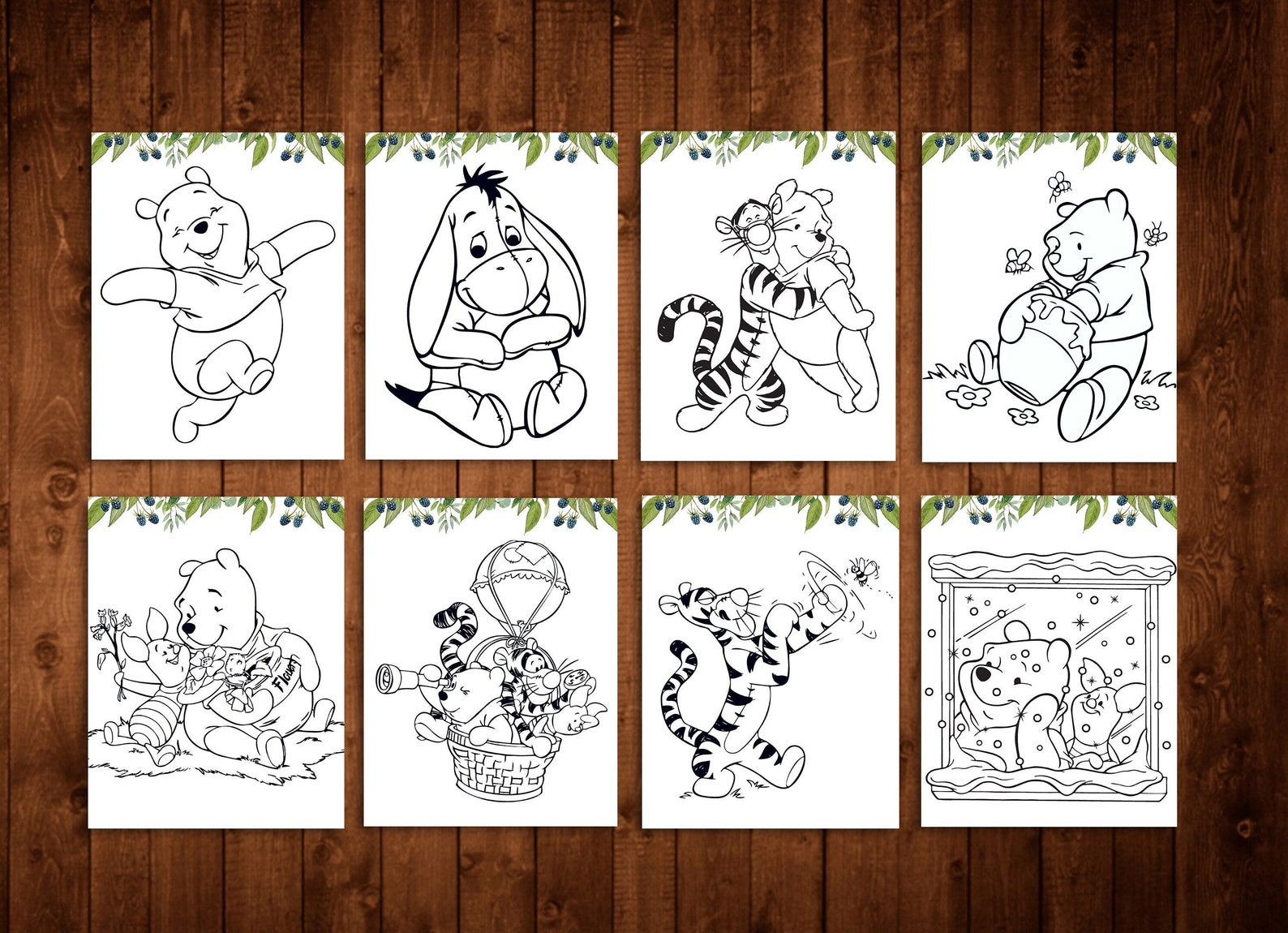 WINNIE THE POOH Coloring Pages Book Birthday Games Winnie the - Etsy