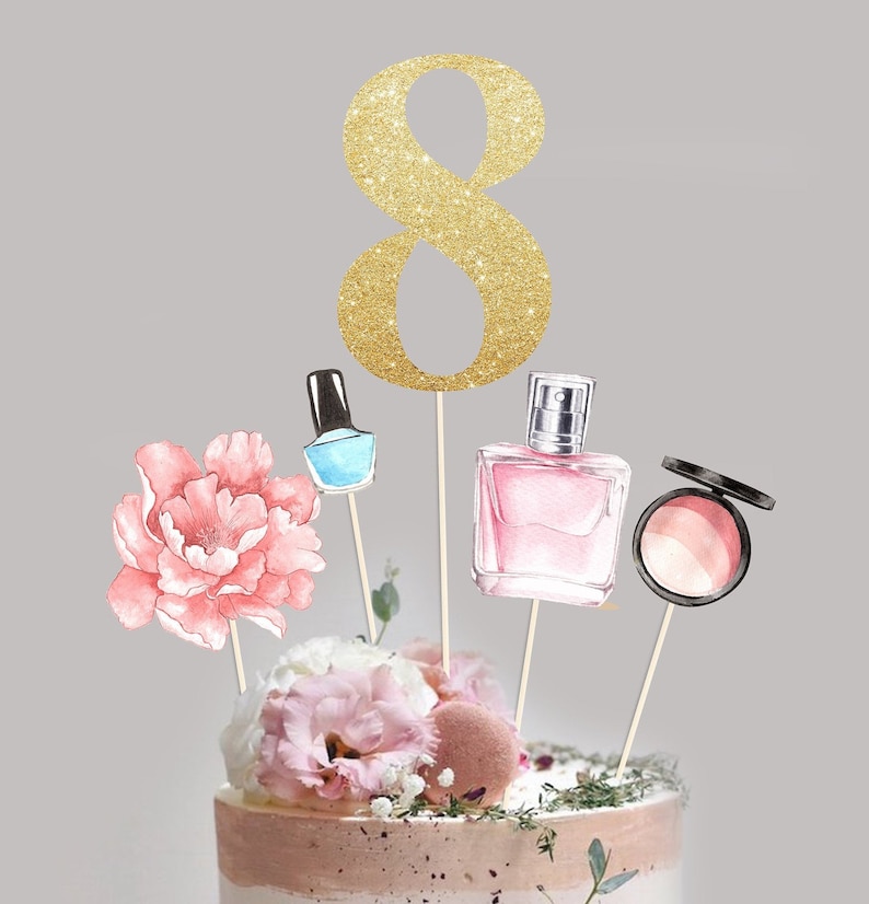 SPA BIRTHDAY CAKE Centerpieces Spa Party Cake Toppers Spa Etsy