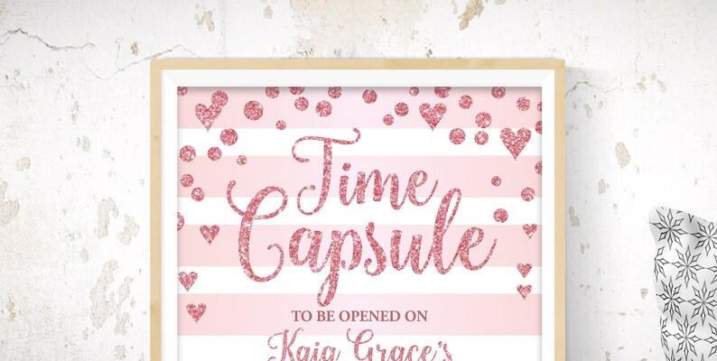 Time Capsule Sign, Time Capsule Poster, 1st Birthday Party Invitation ...