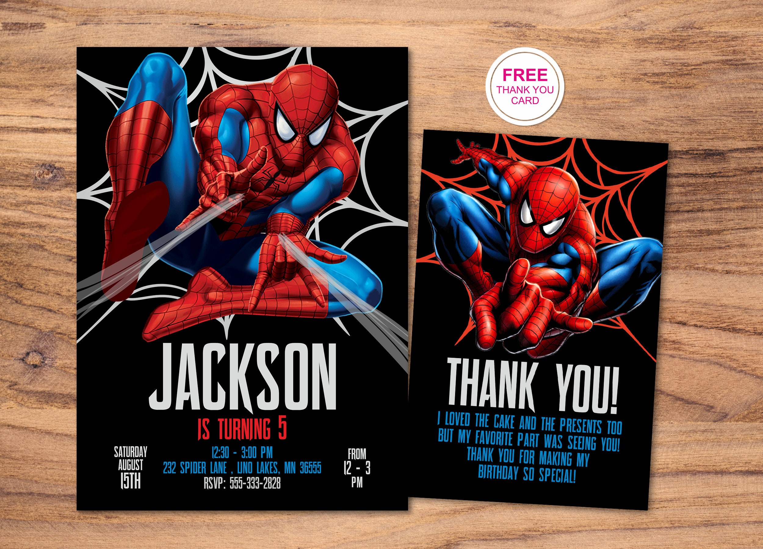 Carte Anniversaire Spiderman Gratuite à Imprimer SPIDERMAN Birthday Invitation Digital Décoration - Etsy Canada
