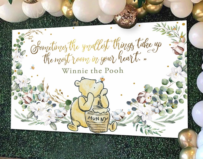 Winnie the Pooh Baby Shower Backdrop | Gender Neutral Decor (Digital Download) image 5