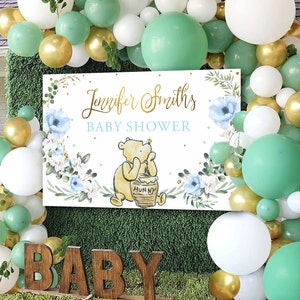 Wall Backdrop WINNIE THE POOH Baby Shower, Party Backdrop Winnie Pooh Wall Vinyl, Baby Shower Poster, Winnie The Pooh Sign Printable