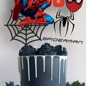 SPIDERMAN SVG CUMPLEAÑOS Pastel Centros de Mesa Toppers, Spiderman Photo Props Spider-man, Descarga instantánea digital Imprimible, Archivos Svg Pdf Png imagen 8