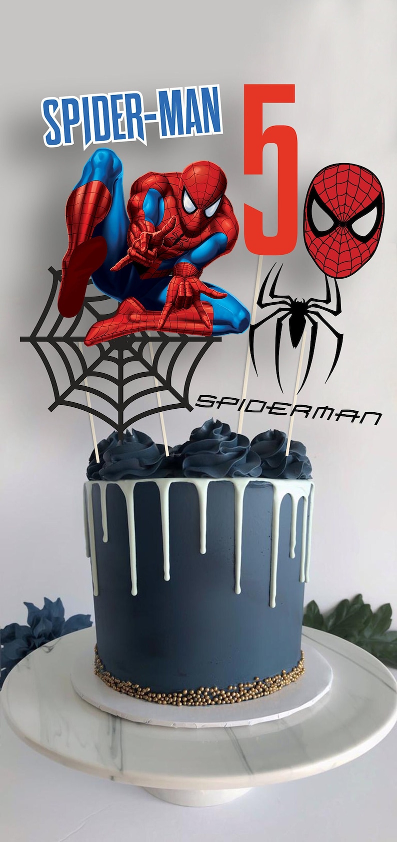 SPIDERMAN SVG CUMPLEAÑOS Pastel Centros de Mesa Toppers, Spiderman Photo Props Spider-man, Descarga instantánea digital Imprimible, Archivos Svg Pdf Png imagen 8