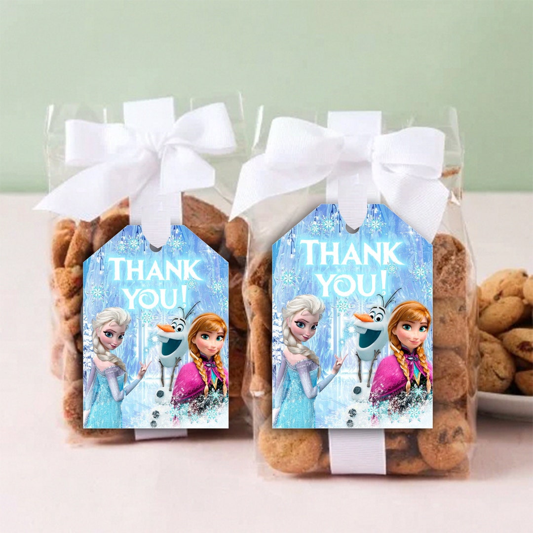 FROZEN Thank You Favor Tag Label, Elsa Birthday Party Tags Frozen ...