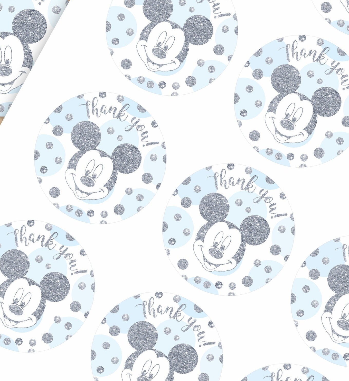 Mickey Mouse Favor Stickers, Birthday Thank You Tags (printable Instant ...