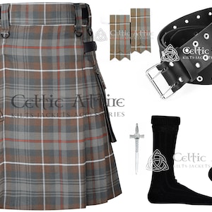 Tartan Utility Kilt for Men - Made to Order - Scottish Kilt - Highlander Kilt - Free Kilt Belt - Kilt Pin - Tartan Flashes - Kilt Socks