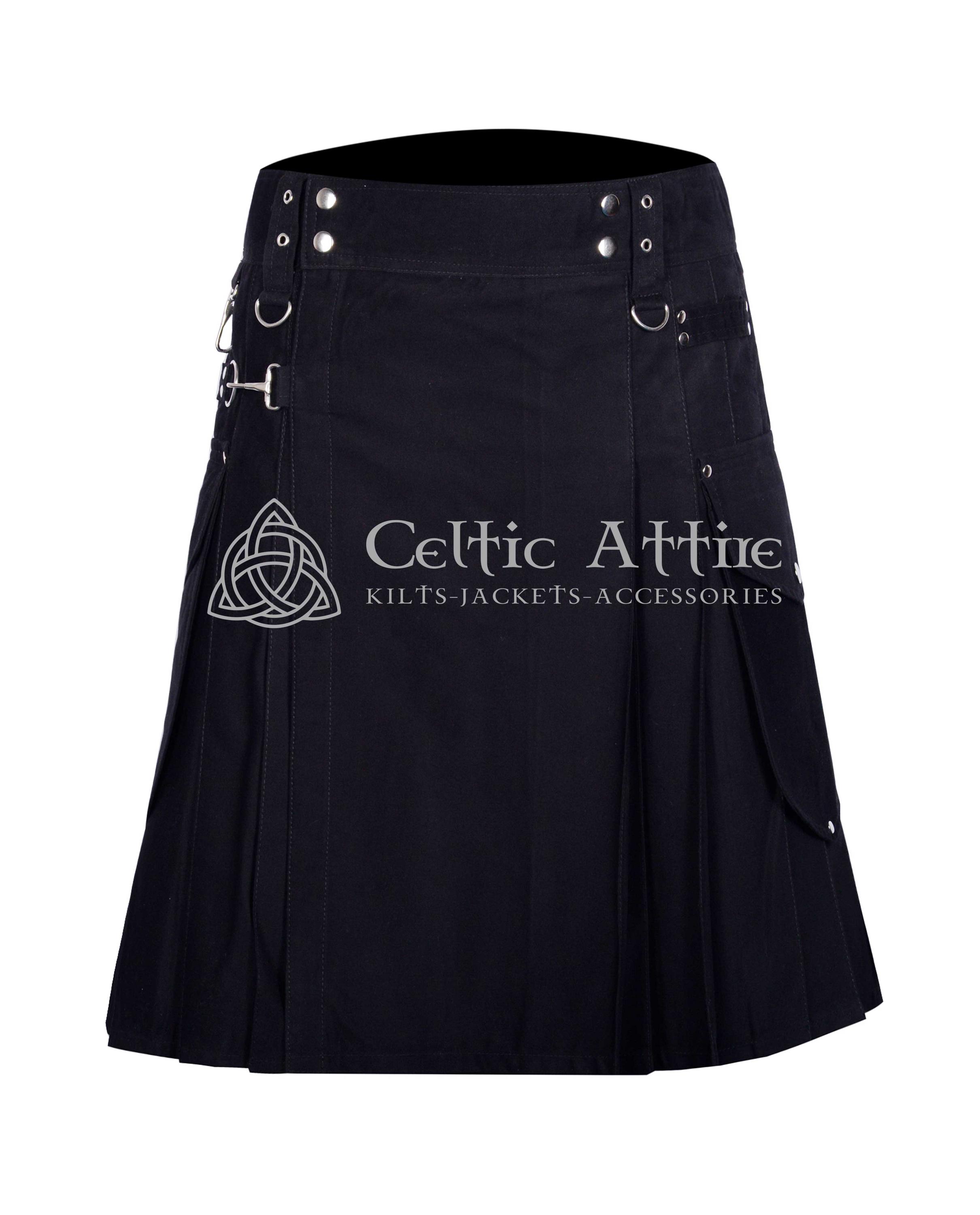 Utilty Goth Gothic Punk Rock Utility Kilt for Men - Scottish Utility Kilt - Gothic ...