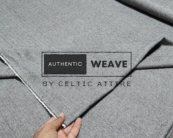 Tela de espiga GRIS - Tela de tweed gris - Lavable a máquina - Patios de carrera - 54 pulgadas de ancho - Chaquetas de mezcla de lana y tela de traje