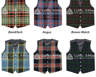 Schottische Tartan Weste - Kilt Weste - 5 Knöpfe Traditionelle Hochzeitswesten für Männer - Renaissance Westen - Made to Order Westen