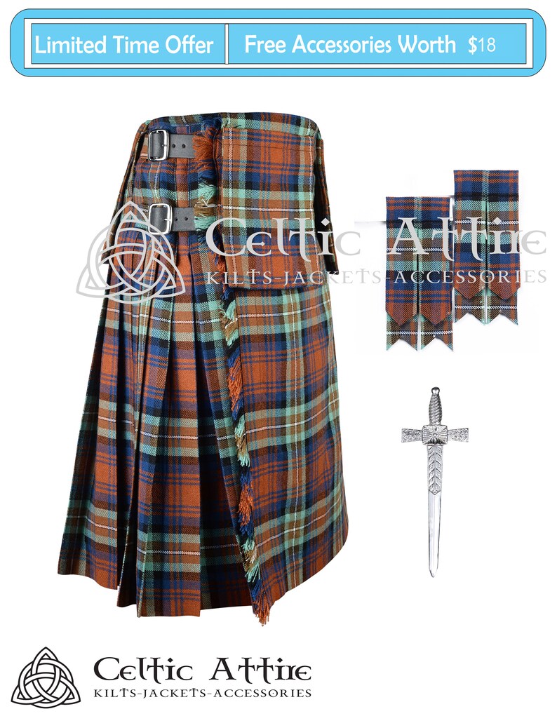 Irn Bru Tartan Scottish 8 Yard Tartan KILT PACKAGE with Etsy