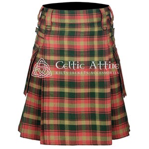 Maple Leaf Tartan Kilt Kilt - Scottish Highlander 16 Unze Moderne Cargo-Taschen Kilt für Herren - Kilt für taktische Jagd Camping Sport