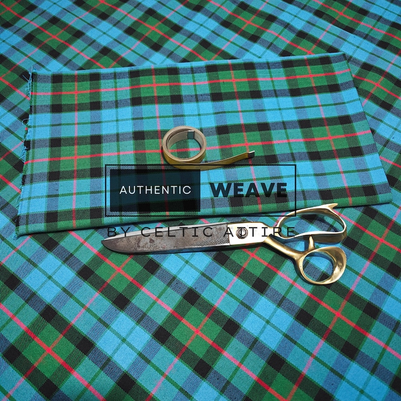 Gunn Ancient Tartan Fabric Polyviscose - Woven by Celtic Attire
