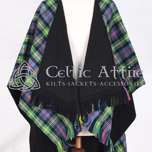Scottish TARTAN Winter Wrap - Tartan Blanket Size 48 x 58 - Handmade Winter Shawl for Women - 16 Oz Heavy - Fleece Lining - 60 Tartan Colors