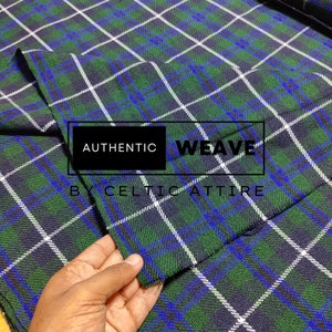 Douglas Blue Tartan Fabric - 16 Oz Acrylic Scottish Tartan - Machine Washable - Running Yards - 54 Inches Width - Homespun Fabric