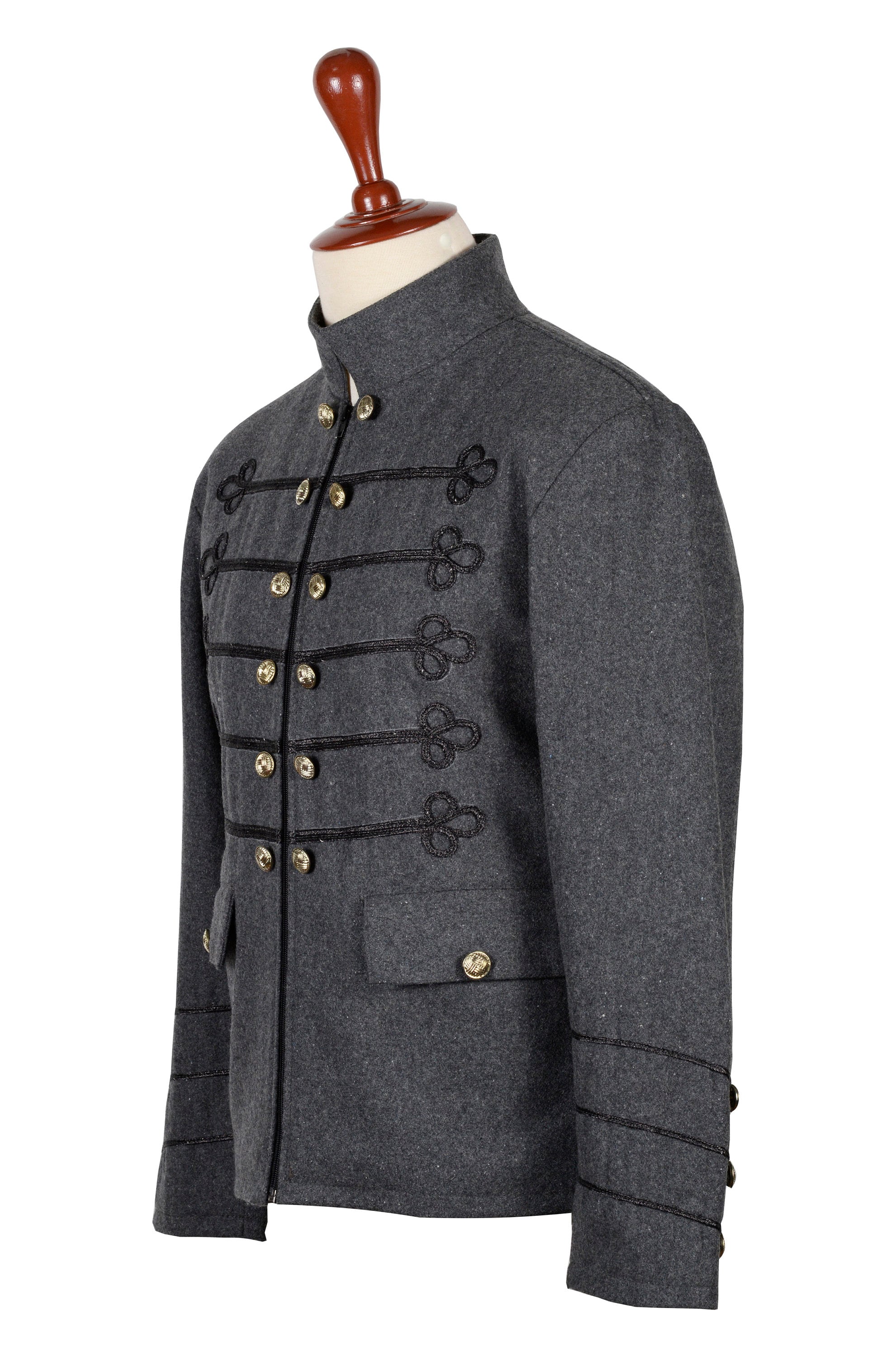 napoleon army jacket【NOT CONVENTIONAL】 MILITARY NAPOLEON JACKET IN BLACK WITH MATCHING BRAIDING AND