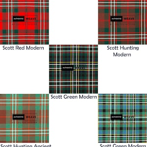 Clan Scott Tartan Fabrics - 16 Oz Heavy Acrylic 52 Inches Wide
