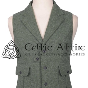 Tweed Waistcoat - Herringbone 4 Buttons Fashion Vest - 100% Wool Custom Made Wedding Vests - Kilt Waistcoat - Peaky Blinders Vest