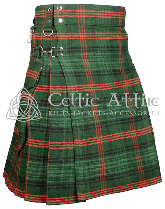 Made to Order Scottish Tartan UTILITY KILT - Cargo Pockets Kilt - Sport Kilt - 100 Colors - 16 Oz Acrylic Tartan Kilt - Set 1