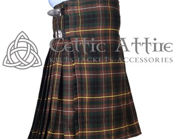 Buchanan Hunting Tartan 8 Yard Scottish Kilt for Men - Lightweight Acrylic Sport Kilt - Custom Made - Traditional Highlander Kilt