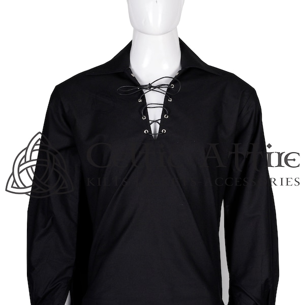 カスタムメイド - 伝統的なスコットランドのギリー - ジャコバイトキルトシャツ - サイズ S～7XL - 綿100%
