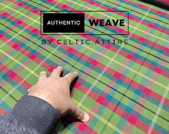 County Mayo Tartan Fabric - 16 Oz Acrylic Scottish Tartan - Machine Washable - Running Yards - 54 Inches Width - Homespun Fabric
