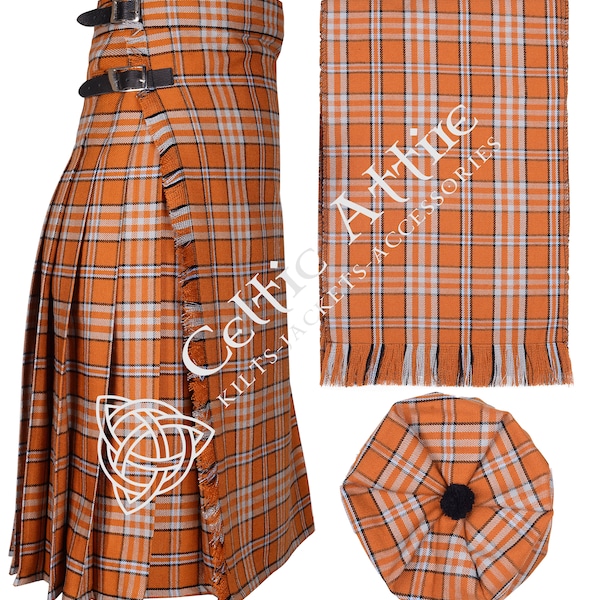 Gonna Kilted Tartan Maxi - Gonna Hostess - Kilt Tartan da donna - Gonna Tartan con lunghezza alla caviglia su misura - Sciarpa e berretto Tammie gratuiti