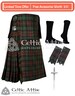 Scottish 8 Yard TARTAN KILT with 3 Detachable Pockets - Kilt Package For Men - Free Accessories - Kilt Pin - Flashes - Kilt Socks 