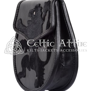 Premium - Handmade Scottish Day Sporran - Rampant Lion Sporran and Chain Belt - Celtic Sporran - Kilt Sporran
