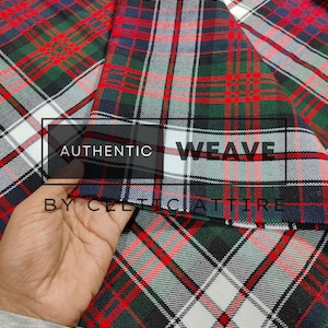 Macdonald Dress Tartan Fabric - 16 Oz Homespun Scottish Tartan - Machine Washable - Running Yards - 54 Inches Width - Upholstery Fabric