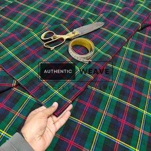 Malcolm Tartan Fabric - 16 Oz Acrylic Scottish Tartan - Machine Washable - Running Yards - 54 Inches Width - Homespun Fabric