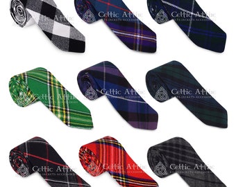 Scottish Tartan Neck Tie - Made to Order - 60 Tartan Colors - Handmade
