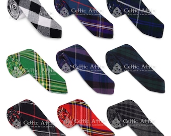 Scottish Tartan Neck Tie - Made to Order - 60 Tartan Colors - Handmade