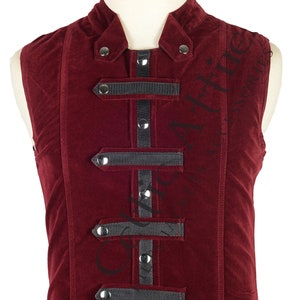 Red Vine Velvet - Steampunk Victorian Fashion Waistcoat - Men's Vest