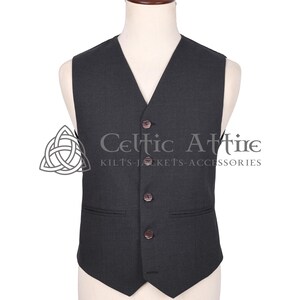 Charcoal Gray Barathea Wool Argyll Scottish Jacket and Waistcoat - Made to Measure - by Celtic Attire