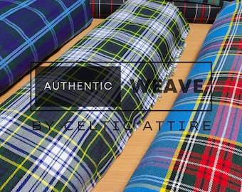Scottish TARTAN FABRIC - Kilt Making Fabric - 13 Oz Medium Weight - 54 Inches Width - Running Yards - Upholstery and Crafting - Tartan A-O