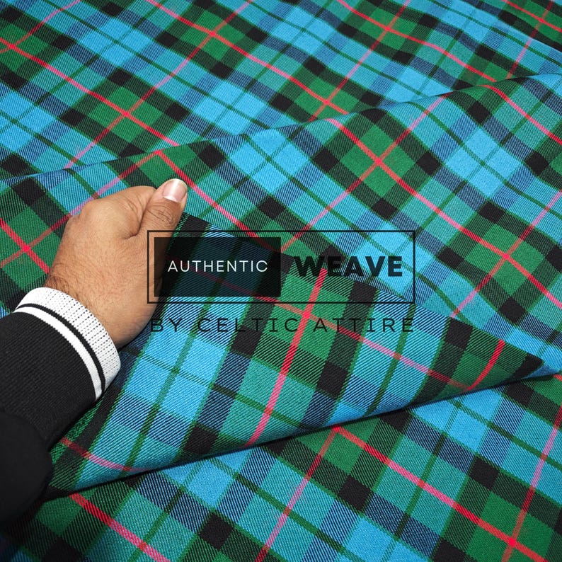 Gunn Ancient Tartan Fabric Polyviscose - Woven by Celtic Attire