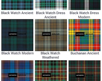 Tessuti tartan Scottish Clan - Novità 2026 - Acrilico pesante da 16 once - Larghezza 52 pollici - Tessuti tartan filati in casa