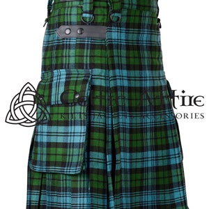Men's Scottish Tartan Utility Modern Kilt With Pockets 16 Oz Acrylic ...