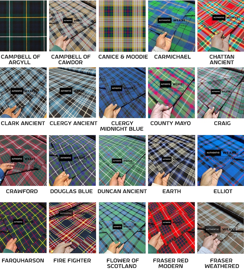 Scottish Tartan Fabric - Running Yards - 16 Oz Weight 54 Inches Width ...