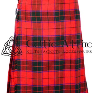 Scottish Rose Tartan 8 Yard Kilt per uomo - Taglia personalizzata - 16 Oz Home Spun Wool Blend - Traditional Highlander Kilt