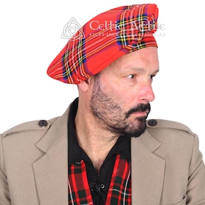 Scottish Tartan Tam Hat for Men - Tartan A to L - Made to Order - 300 Tartan Colors - Tartan Bonnet Hat - Tam O Shanter