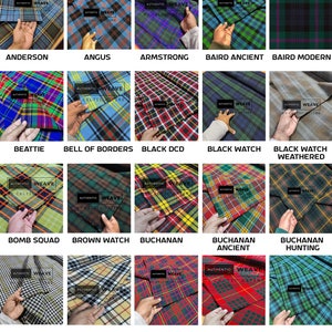 Scottish Tartan Fabric - Running Yards - 16 Oz Weight 54 Inches Width - 160 Colors - Largest Tartan Collection - Tartan A to L