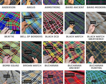 Scottish Tartan Fabric - Running Yards - 16 Oz Weight 54 Inches Width - 160 Colors - Largest Tartan Collection - Tartan A to L