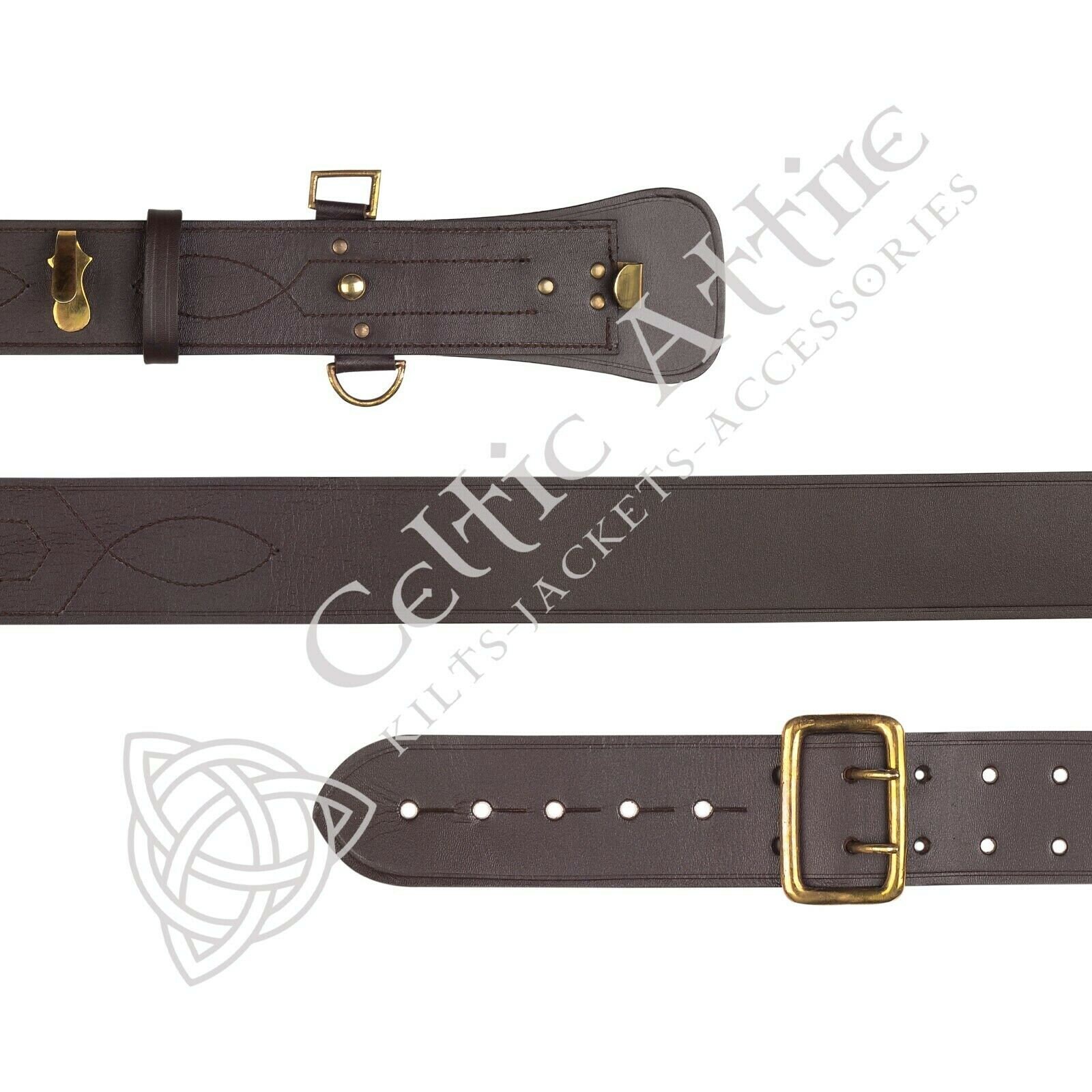 サムブラウンレザーベルトとショルダーストラップ - カスタムメイド